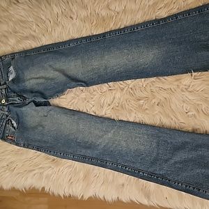 Y2K Spoon Jeans Flare Denim Size 7 Juniors Logo Pocket
